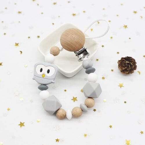 New Owl Pacifier Clips BPA Free Nipple Holder Pacifier Leash Accessories Baby Teething Necklace Soother Chain Dummy Holder Toys
