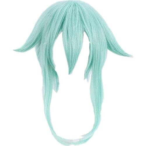 Sword Art Online Sword Sinon Cosplay Wig Asada Shino Blue Heat Resistant Synthetic Hair Wig for Halloween Carnival Party Events