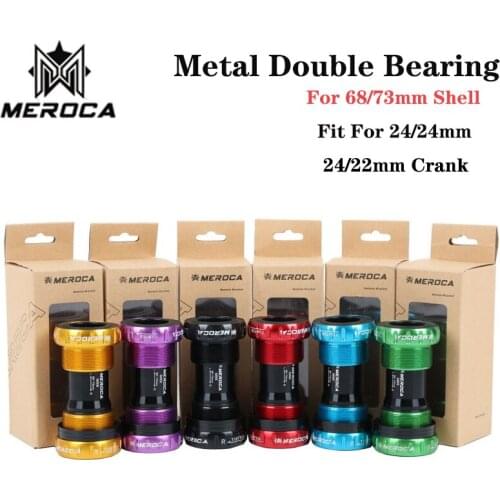 MEROCA Threaded Bearing BB68/73mm 24mm Mountain Bike Aluminum Alloy Bearing Black/Red/Blue/Purple/Green/Gold