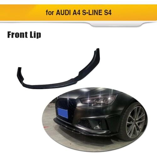 Car Front Bumper Lip Splitters For Audi A4 Sline Sport S4 Sedan 2019 Carbon Fiber Bumper Lip Spoiler