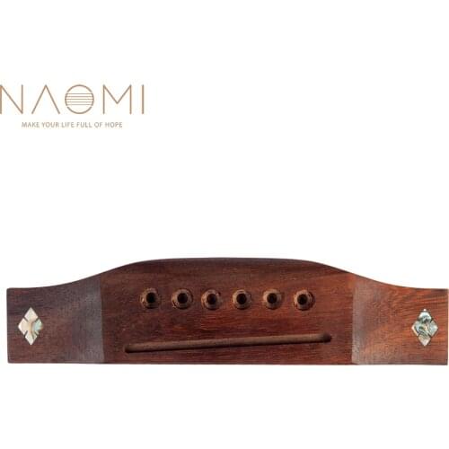 Naomi 6 Strings Saddle Rosewood Durable Guitar Bridge Shell Inlay For Folk Acoustic Guitar Accessories