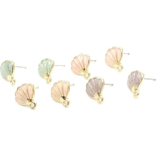 6PCs New Fashion Shell Series Ear Post Stud Earrings For Women Jewelry Colorful Ocean Piercing Earrings Female Accessories