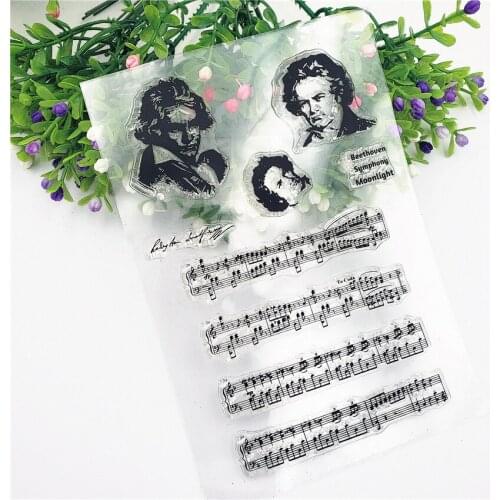 Beethoven Transparent Clear Silicone Stamp Seal Hand Account DIY Scrapbooking Photo Album Decorative Clear Stamp