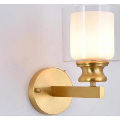 Modern Simple Living Room Decoration Wall Lamp Bedside Bedroom Led Wall Light Household Nordic Glass Off White Led Stair Light