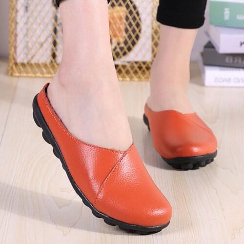 Women Flats Casual Loafers Shoes For Women Slip On Flats Shoes Woman Genuine Leather Platform Shoes Casual Ladies Ballet Flats