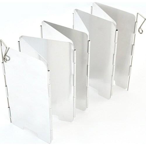 Aluminum Alloy Windscreen for Gas Stove, 9 Plates, Outdoor Camping Picnic, Kitchen Burner, Wind Screen