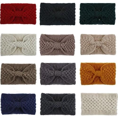 2020 Vintage Hollow Out Knit Headband Women Winter Crochet Hair Band Elastic Headbands Hairband Girls Hair Accessories Headwrap