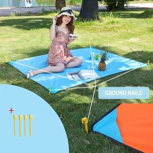 Waterproof Sand prevention Pocket Beach Blanket outdoor camping picnic folding mat protable Super light tent sleeping bed mat