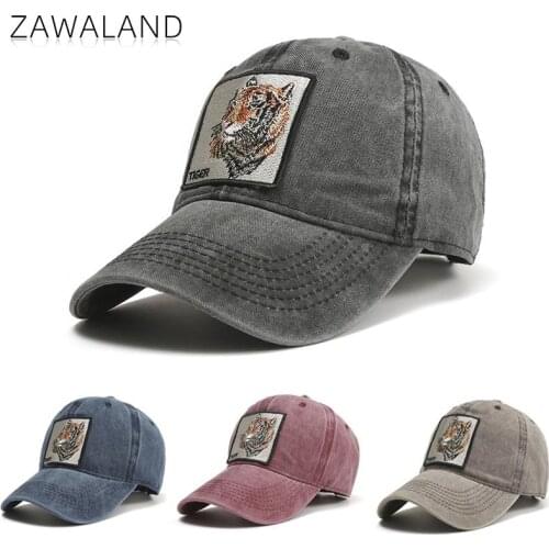 Zawaland New Retro Casual Baseball Caps Men Women Fashion Cartoon Tiger Pattern Outdoor Sunscreen Hats Unisex Casual Sports Caps