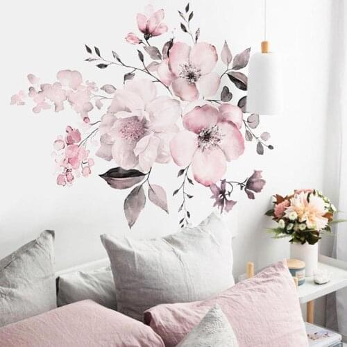 1Pc Lovely Flower Self Adhesive Mural Removable Wall Sticker Home Living Room Background Decal Wall Decoration Posters