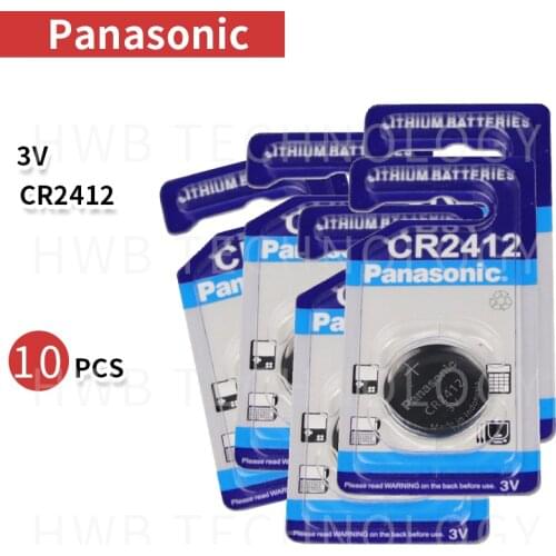 10PCS 100% Original New For Panasonic CR2412 3V Lithium Coin watch Key Fobs Battery For swatch watch For LEXUS Car Controller