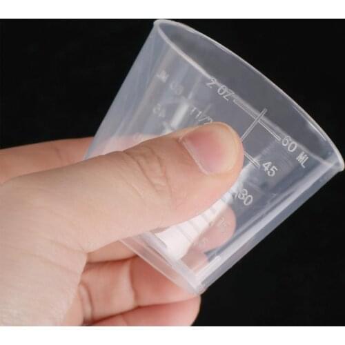 100 Pack 50ml Plastic Graduated Cups 20ml Clear Multipurpose