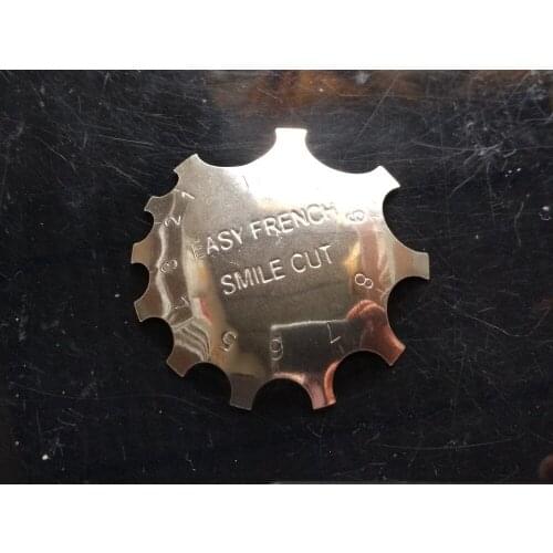 1X Easy French Stainless Iron Nail Cutter Edge Trimmer Template for Smile Line