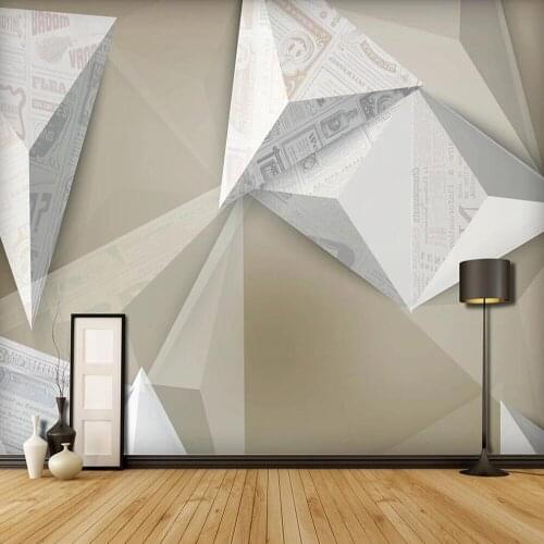 Milofi custom 3D wallpaper mural three-dimensional abstract newspaper retro background wall living room bedroom decoration paint