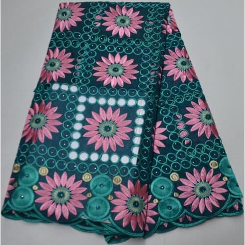 5yards/pc) High quality embroidered Swiss voile lace latest African cotton lace fabric for elegant party dress CLP487