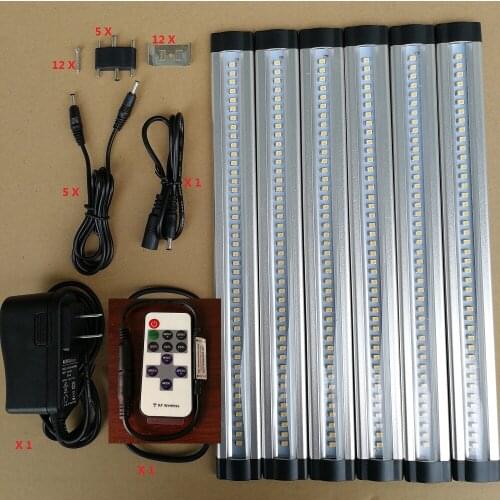 6pcs/set smd 3528 IR remote control Dimmable Under Cabinet Light Kitchen Light LED bar light 6*0.3m*42LEDs Hard Rigid Bar