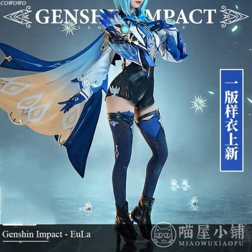 Anime!Genshin Impact EuLa Game Suit Elegant Jumpsuits Uniform Cosplay Costume Halloween Carnival Party Outfit For Women 2021 NEW