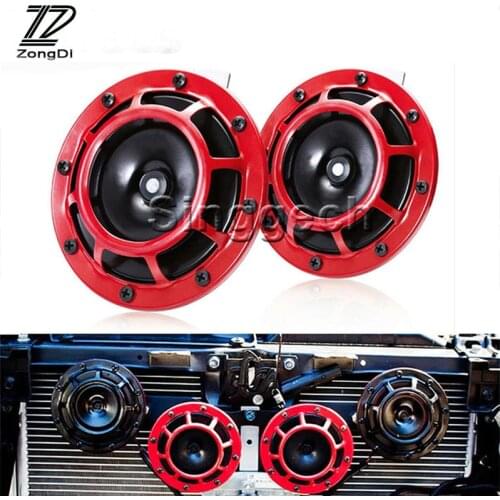 ZD 2X Car styling For Ford Focus 2 3 1 Fiesta Mondeo Ranger Kuga Seat Leon Ibiza Lexus Air Red Horn alarm loudspeaker Blast Tone