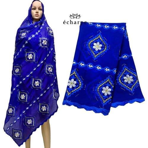 Free Shipping 2021 New Cotton Hijab Scarf For Muslim Women African Dubai Islam Headscarf Long Big Embroidery Shawls ED510