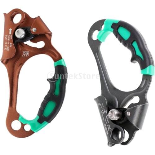 Safety Left + Right Hand Rope Ascender Riser Rock Climbing Tree Arborist Caving Rescue Mountaineering Rappelling Gear Equipment