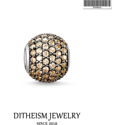 DIY Making Beads Smoke CZ Pave 5mm Hole,2018 Fashion Silver Jewelry Trendy Gift For Women Men Boy Girl Fit Bracelets Necklace