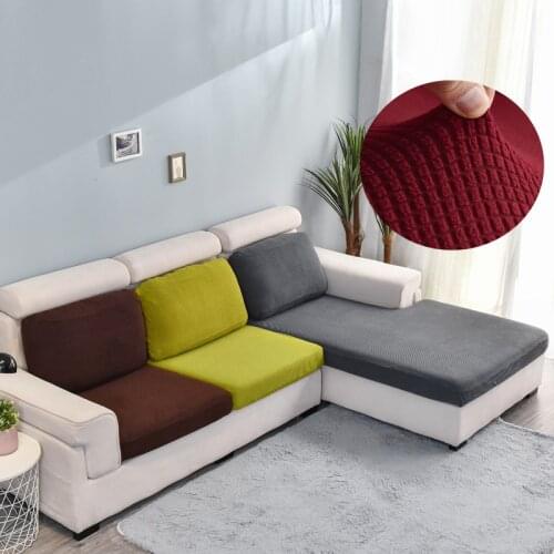 Sofa Seat Cushion Cover Chair Cover Pets Kids Furniture Protector Polar Fleece Stretch Washable Removable Slipcover 1/2/3/4 Seat