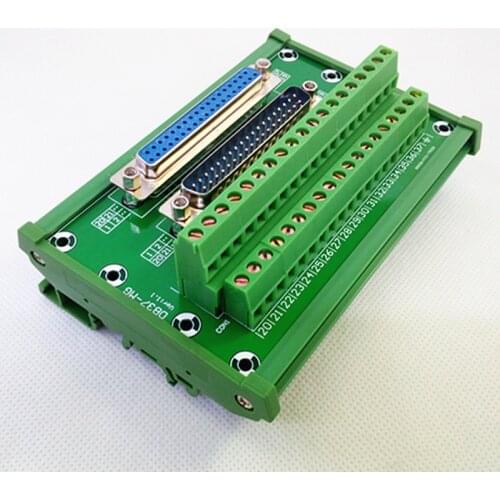 D-SUB DB37 DIN Rail Mount Interface Module, Male/Female Header Breakout Board, Terminal Block, Connector