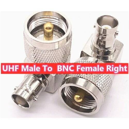 1Pc UHF PL259 PL-259 Male to BNC Female Right Angle RF Coaxial Adapter UHF PL-259 Plug to BNC Jack 90 Degrees L Shape Connector