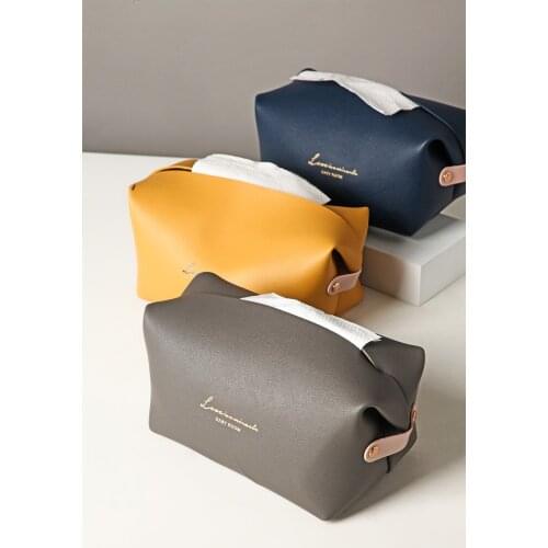 Leather Tissue Box Living Room Tea Table Household Suction Carton Creative Simple Dining Table Car Storage Box