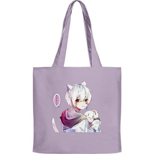 Mafumafu Hip Hop Handbags Cloth Canvas Tote Bag Print Shopping Bags Reusable Shoulder Shopper Bags Casual Pacakge