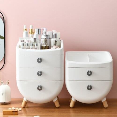 Multifunctional Cosmetic Storage Box Storage Cabinet With Drawer Jewelry Makeup Organizer For Bathroom Dresser Plastic Container