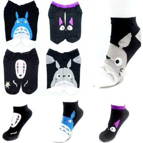 Cartoon JiJi Totoro Kaonashi No Face Faceless Short Socks Cute Fashion Ankle Casual Colorful Stockings Tight Socks Friends Gift
