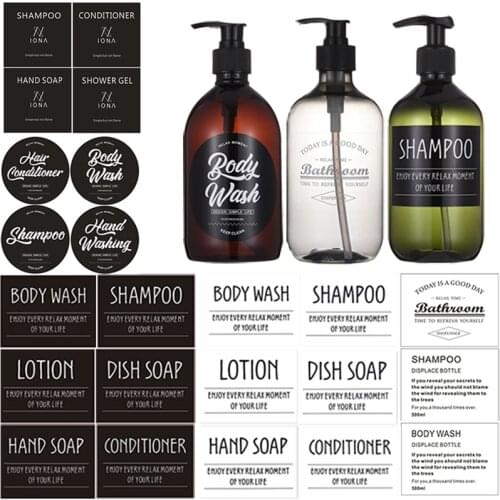 Bottle Label Sticker Household Shampoo Conditioner Bottle Label Waterproof Soap Dispenser Label Shower Gel Label