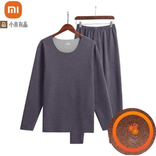 Xiaomi youpin 2020 new Autumn and winter cationic suit constant temperature heating mens de velvet seamless thermal underwear