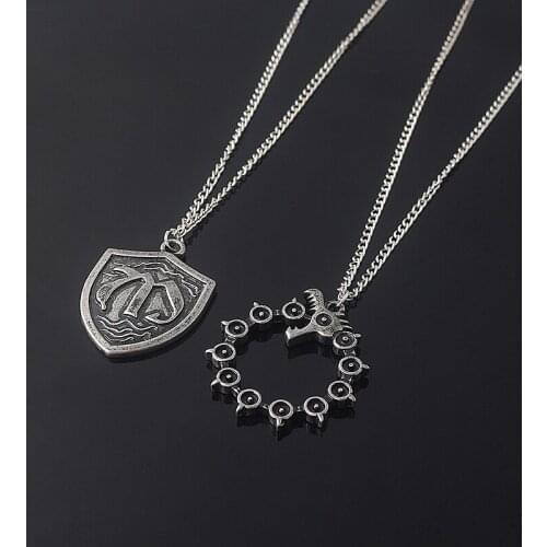The Seven Deadly Sins Necklace Meliodas Badge Necklace Nanatsu no Taizai Dragon Sins Cosplay Necklace Pendant For Women Men Gift