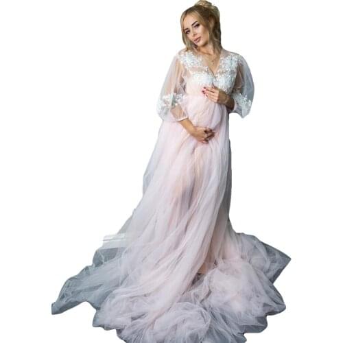 Maternity Pajamas Women Robe Sleeveless Sexy V Neck Long Sleeves Ruffles Sleepwear Bathrobe Pajamas Prom Bridesmaid Shawel