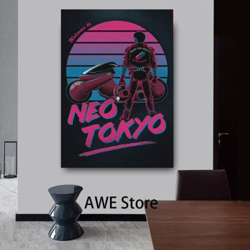 AKIRA Neo retrowave poster Poster Canvas Wall Art Decoration prints for living room Home bedroom decor painting No Frame