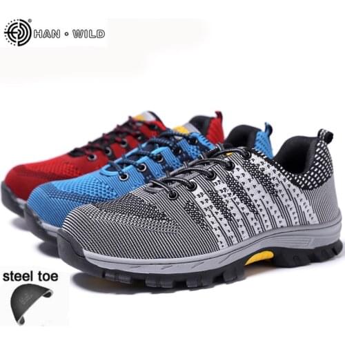 Work Safety Shoes For Men Breathable Mesh Labor Insurance Casual boots Sneakers Plus Size Mens Steel Toe Cap Shoe