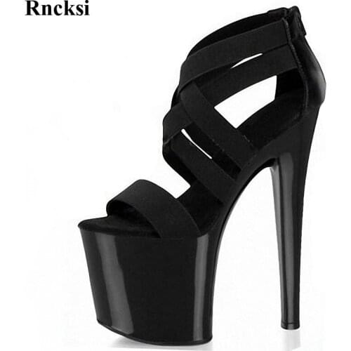 Rncksi New Wome Pole Dance Party Shoes Sexy Straps platform 20cm ultra high heels sandals Night clubbing Girls Sandals Shoes