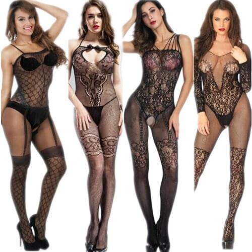 Sexy lingerie hot exotic lingerie teddy porno sexy costumes Elastic mesh stocking sexy underwear body stockings hose latex slip