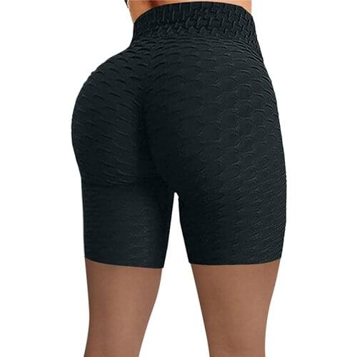 New woman bubble high waist shorts pantalon de sport hip fitness pants vêtements d'entraînement workout tight elastic short