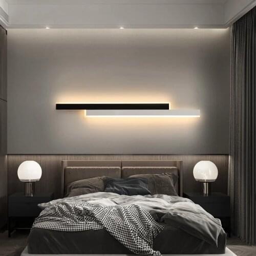 Moderna lâmpada de parede led longo pendurado luzes simples nordic sala estar sofá fundo luzes da parede decoração para casa lum