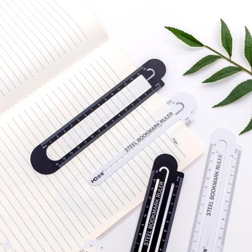72pcs Steel Bookmark Ruler Creative Paperclip Shape Ruler Cute Office Accessories 15cm Scale Kids Stationery Design Ruler