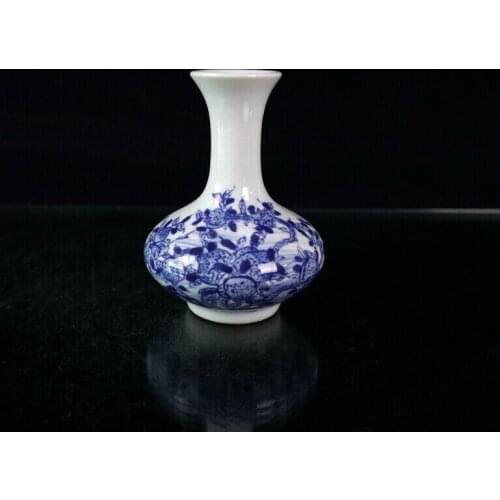 Antique China Song Dynasty Rare Blue and White Longevity Peach Pattern Bottle Desk Decoration Home Decor Collection Ornaments