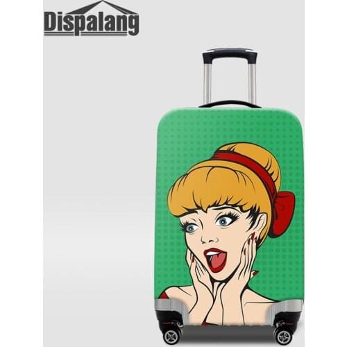 Stylish Dustproof Travel Suitcase Cover Pretty Girl Pattern Elastic Luggage Protector Cover For 18 20 22 24 26 28 30 32Inch Case