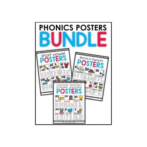 Phonics Posters Bundle (THE BUNDLE) Pre Kindergarten and Grade 1st PDF File Worksheets Workbooks for Kids