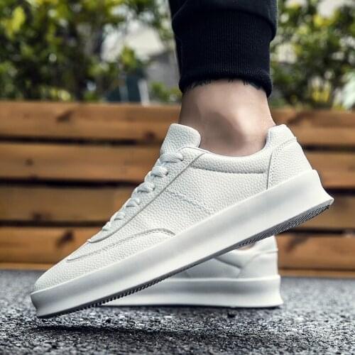 White Fashion Mens leather Sneakers Breathable Casual Loafer Shoes Spring Mens black white Designer Men Loafers