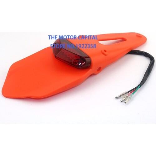 Universal Motorcycle Mudguard with Led Tail Lamp fit Off-road Motorcycle Motocross Dirt Bike