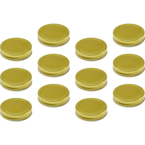Pack of 12 Regular Golden Mason Lids Secure Anti-scratch for Canning Jars