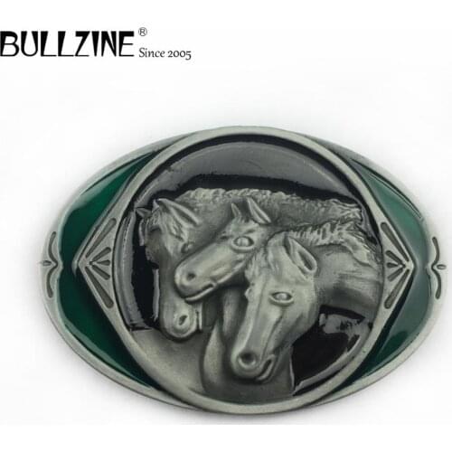 The Bullzine Horse belt buckle with pewter finish FP-03255 with continous stock